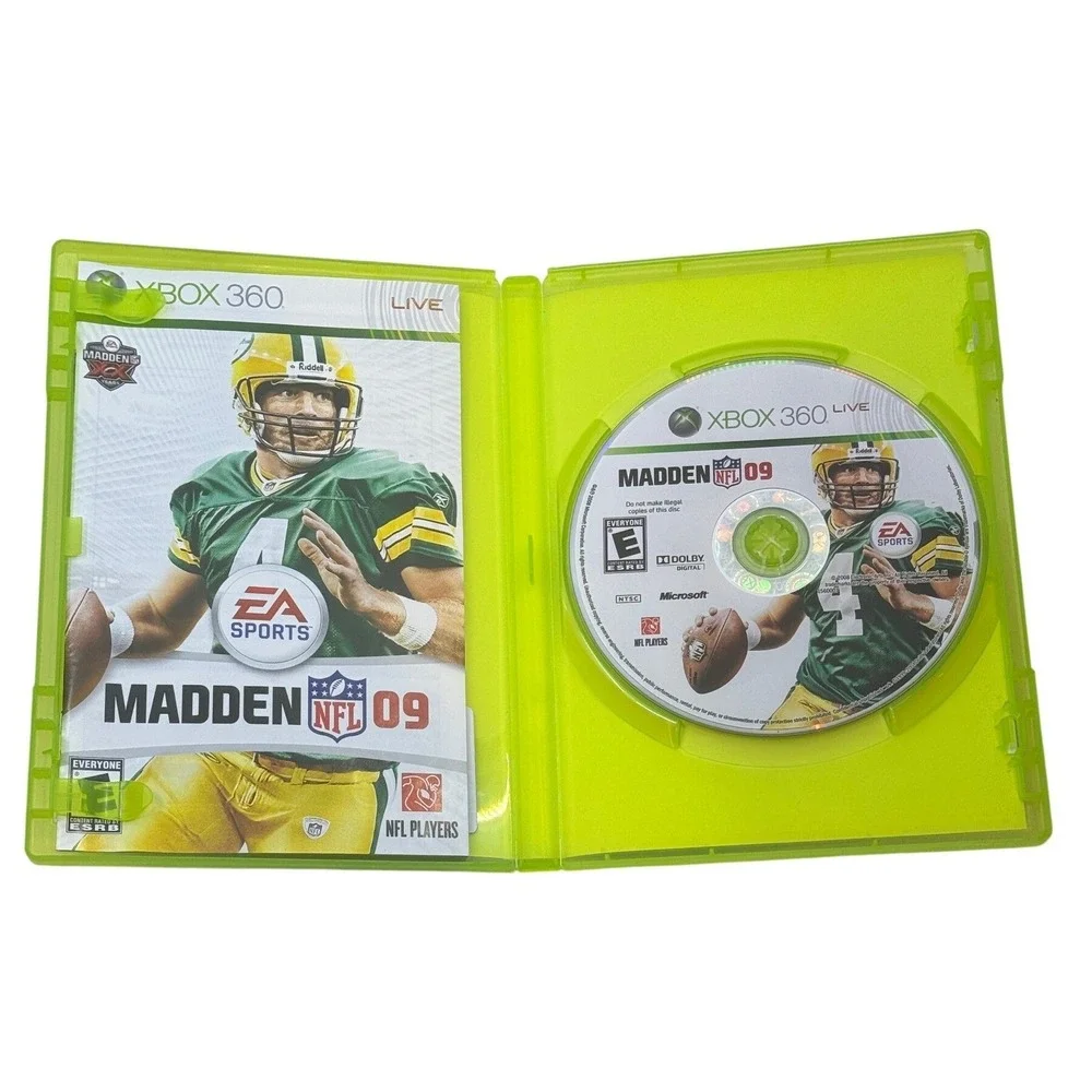 EA Sports Madden NFL 09 Xbox 360 Brett Favre Football Game with Manual